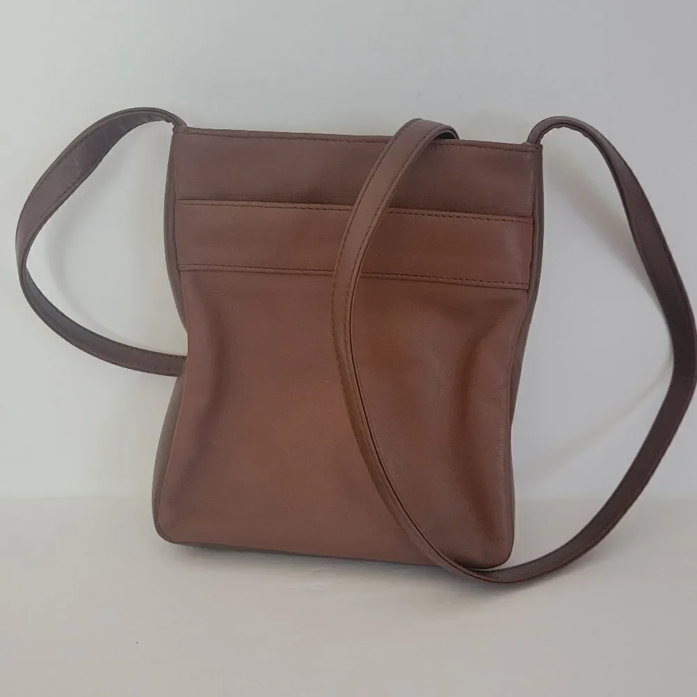 Evan Picone Brown Leather Crossbody Purse